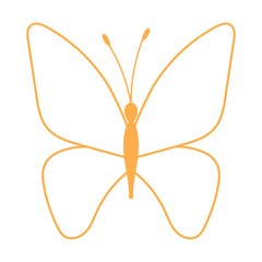 Fototapeta premium Orange Butterfly Outline Detailed Wings