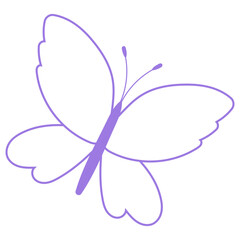 Obraz premium Purple Butterfly Outline Side Profile