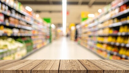 Brightly lit supermarket aisle with bottled and canned drinks arranged on shelves creating vanishing point perspective highlighting organized retail environment and beverage variety for consumer choic