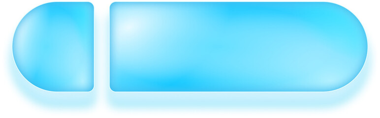 Obraz premium Blue 3d glossy split option bar with rounded ends for ui