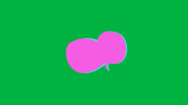 Animation of pink speech buble on white background