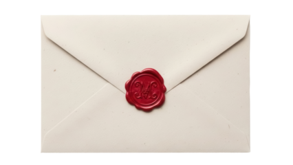 Sealed envelope PNG isolated on transparent background, vintage letter with wax seal for correspondence and invitations