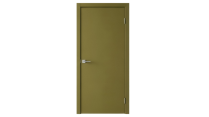 Olive green interior door PNG isolated on transparent background, modern minimalist design for architecture and home decor projects