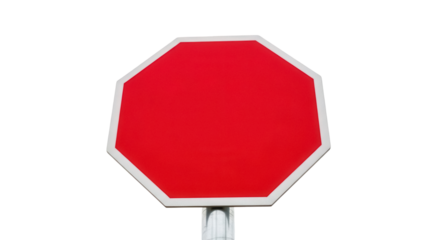Red stop sign PNG isolated on transparent background, traffic control symbol for road safety and regulatory compliance