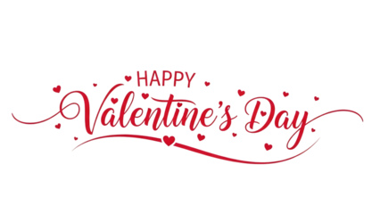 Happy valentine s day text on isolated on transparent background