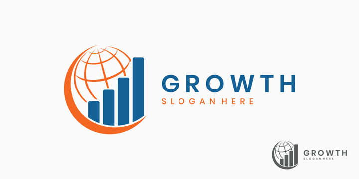 Global business growth logo design