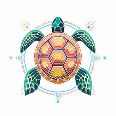 Fototapeta premium turtle on white 
