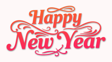 Happy New Year Lettering Text For Holiday