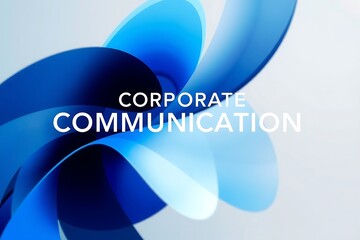 Generative AI Visual Representation Depicting Corporate Communication with Abstract Blue Shapes