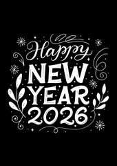 Happy New Year 2026 Typography