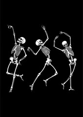 Dancing Skeletons Trio Art