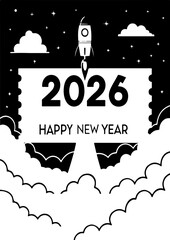 Happy New Year 2026 Rocket Launch