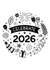 New Year 2026 Celebration Icons