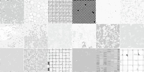 Abstract background with various grayscale textures and geometric patterns displayed