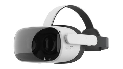 Modern virtual reality headset PNG isolated on transparent background, VR glasses for gaming and immersive experience