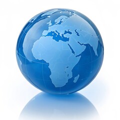 Fototapeta premium Glass Globe Sphere Displaying Continents of the World with Reflection