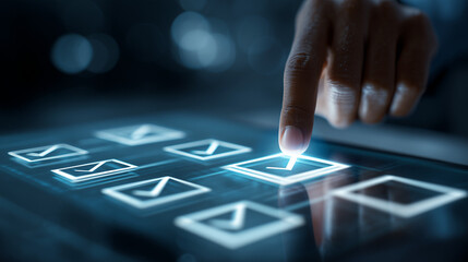 digital checklist approval, online task completion, user interface verification
