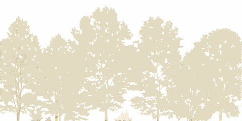 Silhouette of tall slender trees against a pale neutral background © Apurba