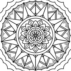 Mandala isolated on the white background. Template for coloring book page, mindfulness activity.
