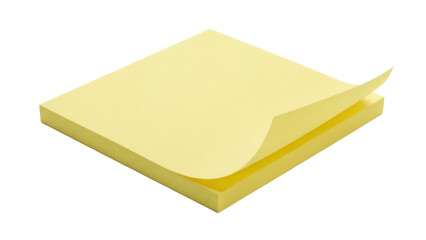 Stack of yellow sticky notes PNG isolated on transparent background, adhesive memo pad for reminders and office organization