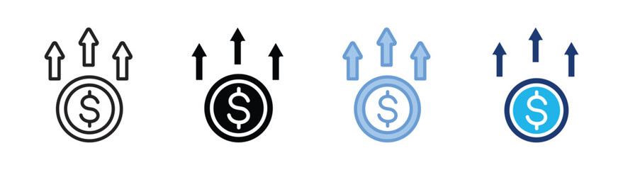 Obraz premium Growth icon set multiple style collection