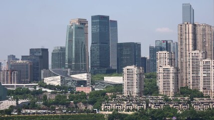 Chongqing CBD Business District Skyline - Modern Office Towers and Architecture