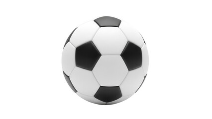Classic soccer ball isolated PNG, black and white football on transparent background for sports design and game assets © Mia
