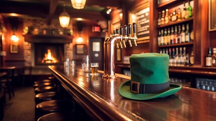 St patrick's day celebration at a cozy irish pub