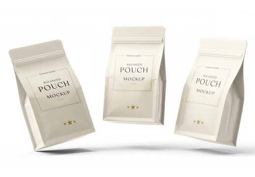 Paper Stand Up Pouch Packaging Mockup