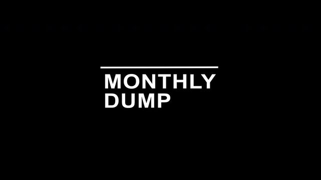 Modern Monthly Dump Title Animation, Bold Sans-Serif Typography with Editorial Line for Social Media Vlogs