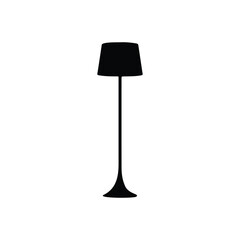 Obraz premium Flour lamp silhouette vector flat design on white background.