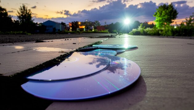 捨てられているCD