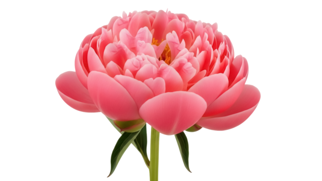 Beautiful pink peony flower isolated PNG, romantic floral blossom on transparent background for wedding invitations and greeting cards - Powered by Adobe