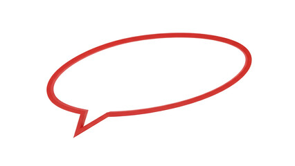 Red speech bubble PNG isolated on transparent background, communication and conversation graphic element for design projects