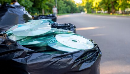 捨てられているCD