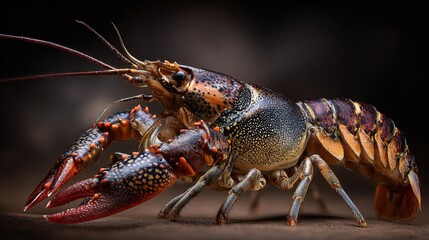 Crayfish shell texture study, studio lighting