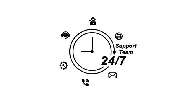 24/7 Support Team Clock Customer Service Available Around The Clock