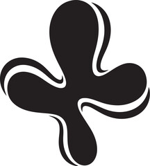 Modern abstract black and white clover design element