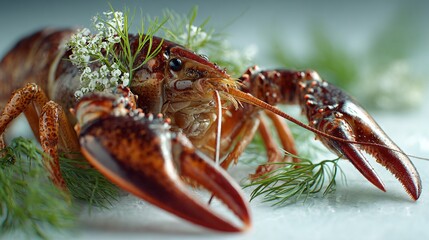 Crayfish with dill crowns, Scandinavian seafood identity