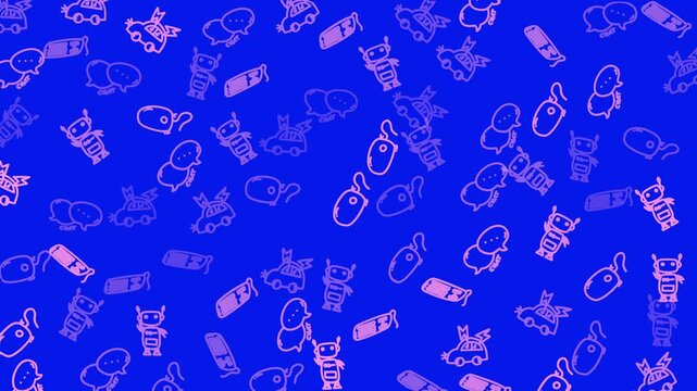 Animals with keys on blue background. Perfect for animal lovers, locksmiths, and whimsical designs for various creative projects.