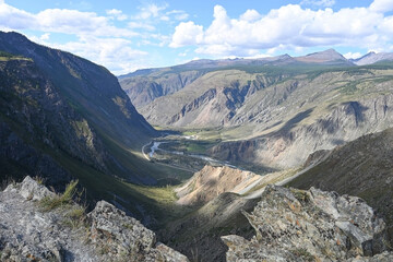 Landscape of the Chulyshman valley in the Altay Mountains, Russia
