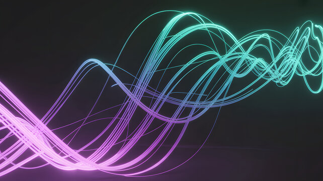 Abstract neon swirls isolated on a white background - Powered by Adobe