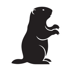 Obraz premium Standing Ground Squirrel Silhouette Nature Illustration