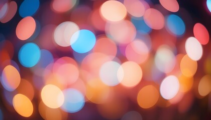 Fototapeta premium Colorful bokeh lights in soft pink, blue, and warm yellow