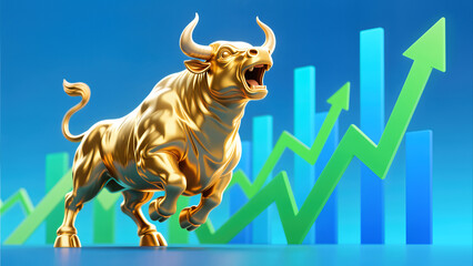 stock market bull run financial growth investment success wealth creation trend