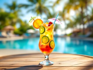 tropical cocktail on the beach