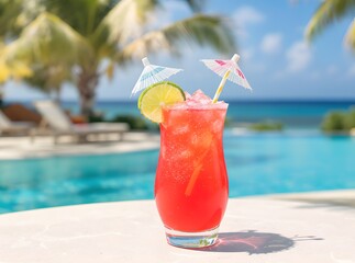 tropical cocktail on the beach