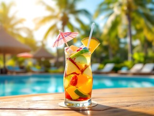 tropical cocktail on the beach