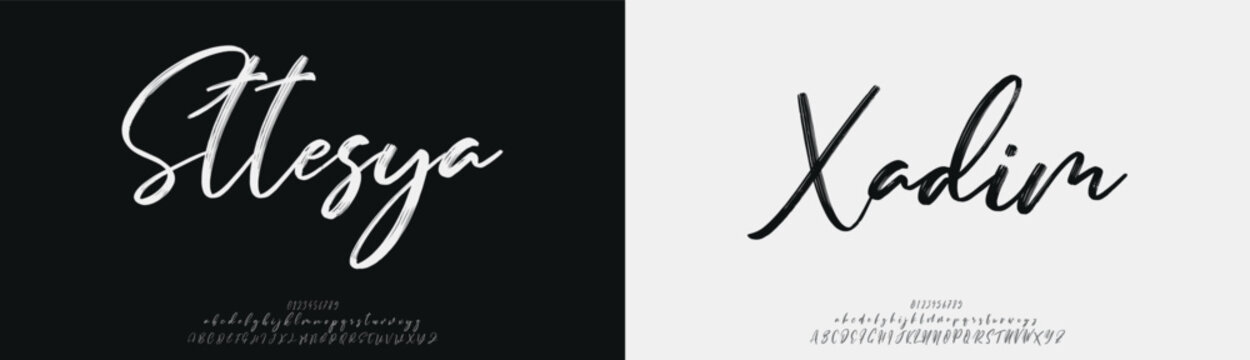 Script elegant alphabet beauty logo font. Classic beautiful Modern luxury Serif Letter Minimal Fashion. Typography decoration logotype fonts, wedding, logos. vector illustration

