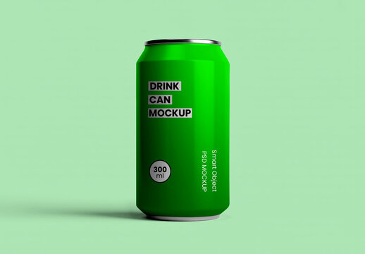 Aluminum Drink Can Mockup for Beverage Branding